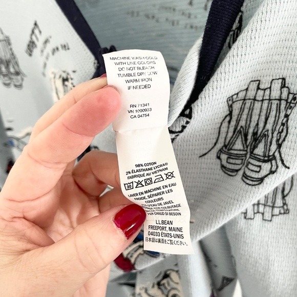 L.L. Bean Women’s Ski Underwear Pajama One piece Novelty print Waffle Blue M - Picture 12 of 14